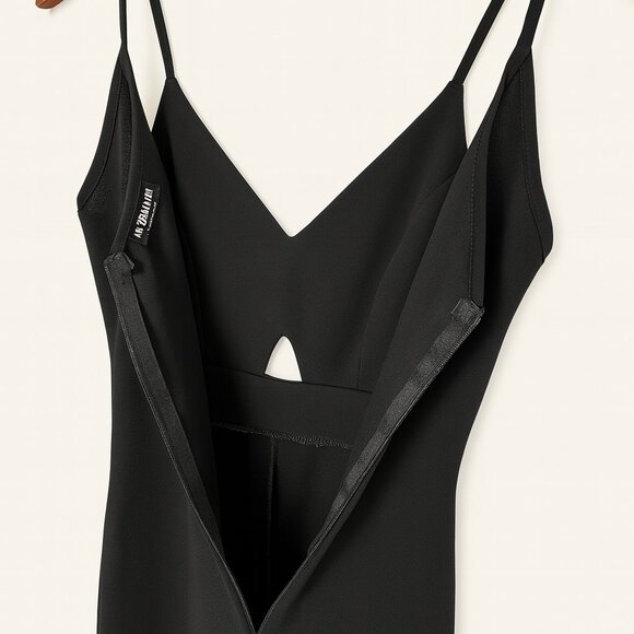 Fashion Nova Black Wide-Leg Spaghetti Strap Jumpsuit – Size S/M - Picture 3 of 5